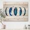 Designart - Blue Moon Phases - Bohemian & Eclectic Print on Natural Pine Wood